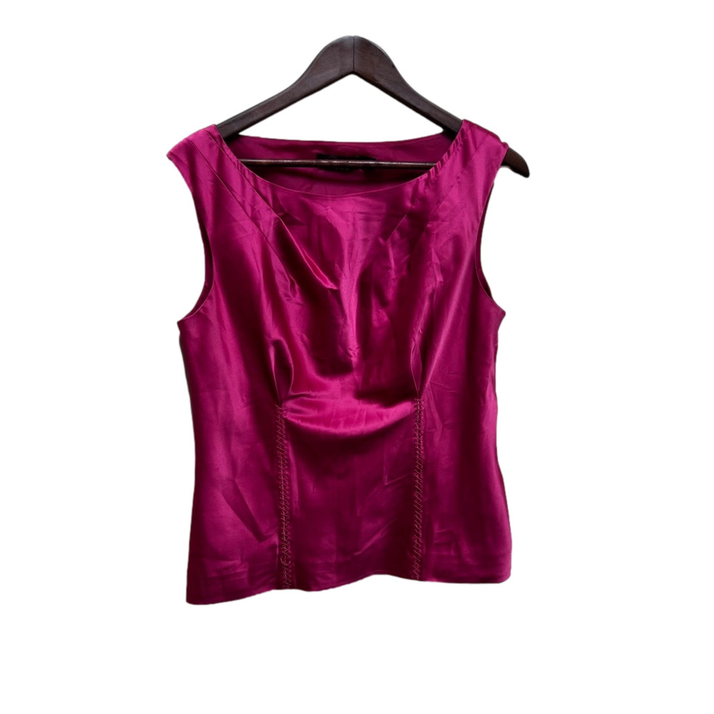 The Limited Hot Pink Sleeveless Satin Blouse M 🌼5/$25 Sale🌼 Barbie Layer 90s Y2K